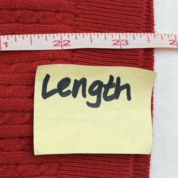 Lauren Ralph Lauren Knit Sweater Womens Large Red Fisherman Cable Knit Vintage - Picture 8 of 9